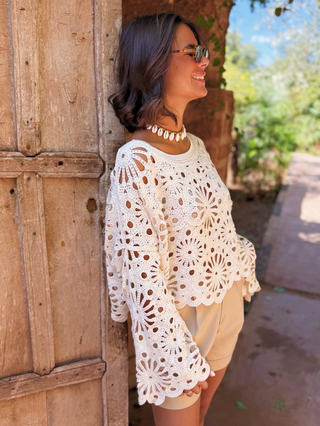 Top en CROCHET beige