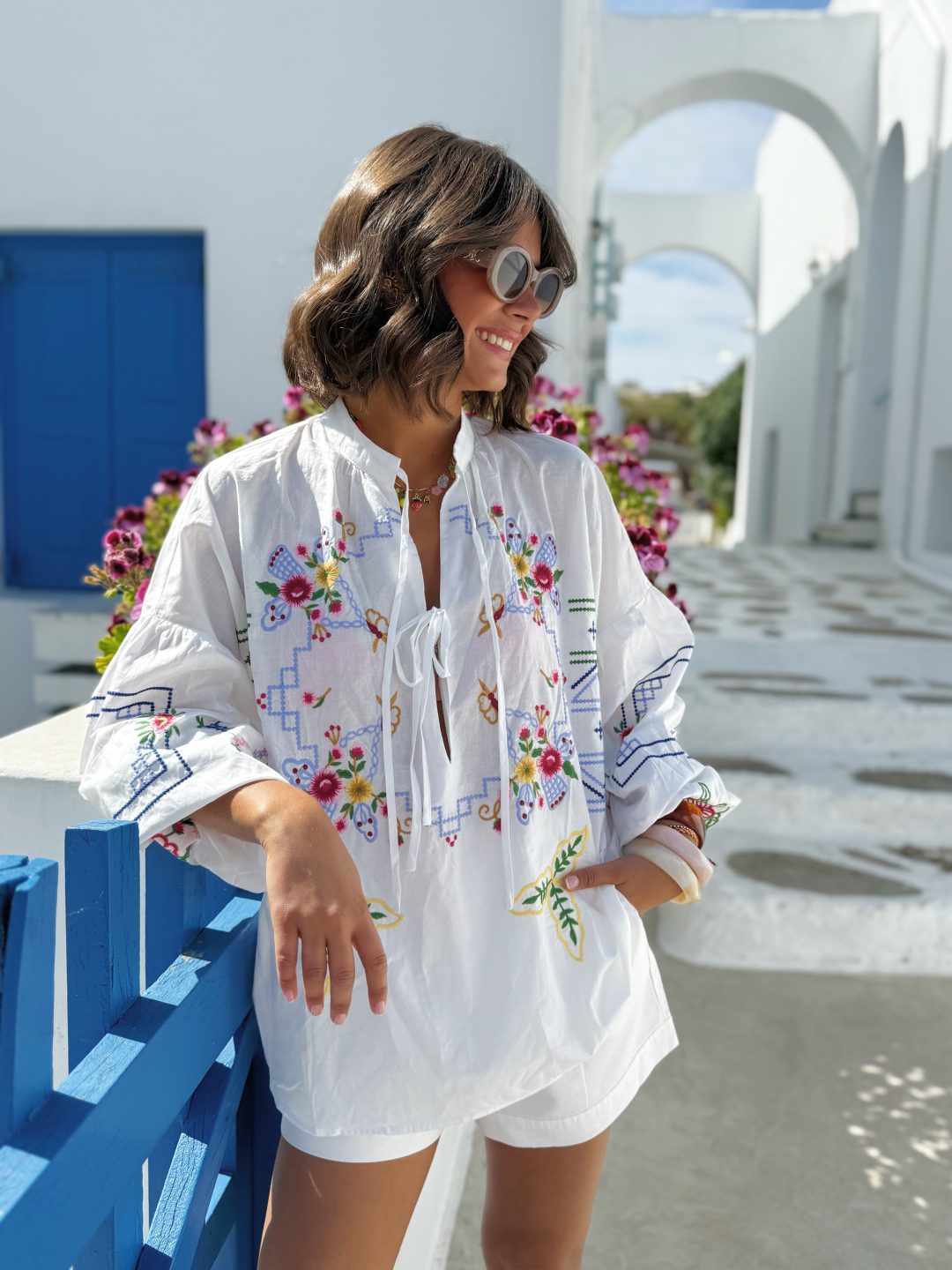 Blouse FLOWER à noeuds