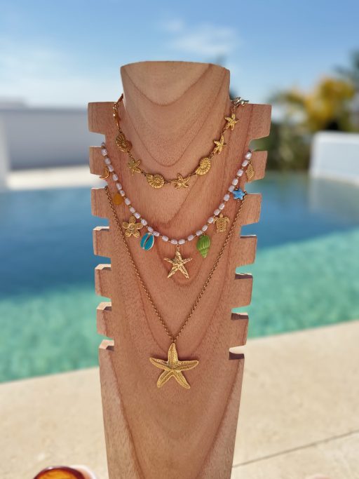 Collier CRÊTE bleu/vert