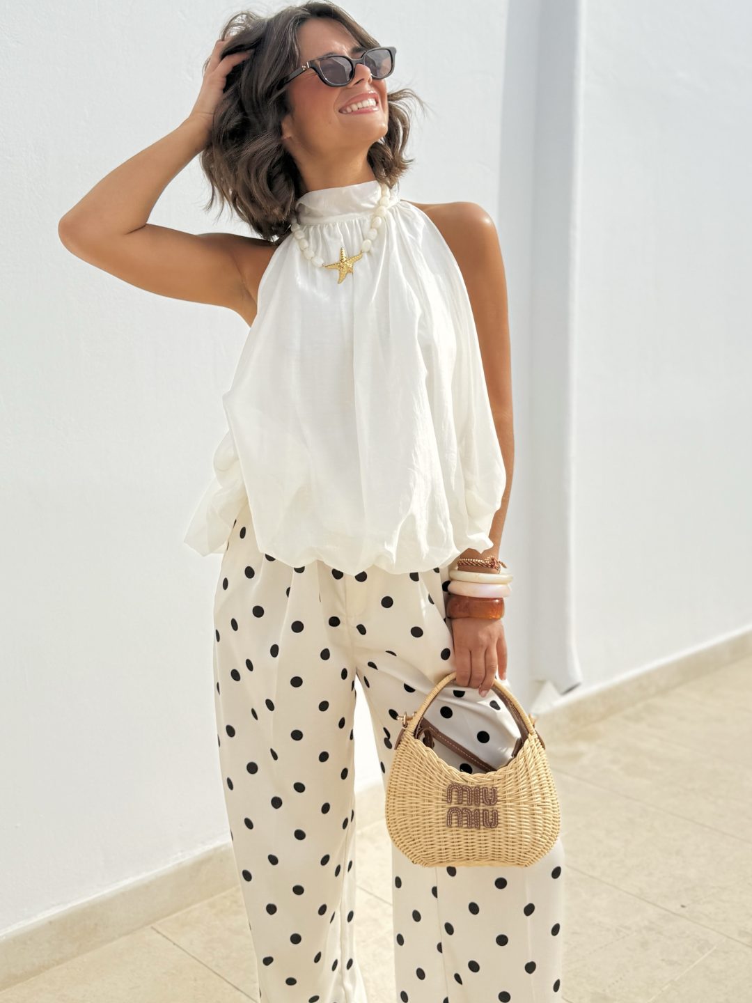 Pantalon satiné a POIS – Image 2
