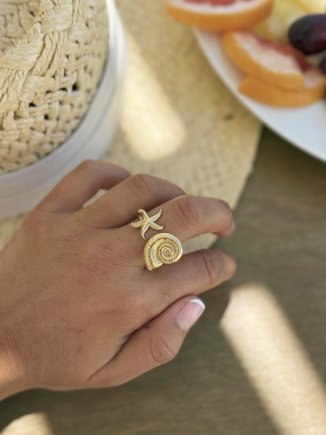 Bague COQUILLAGE & ETOILE DE MER