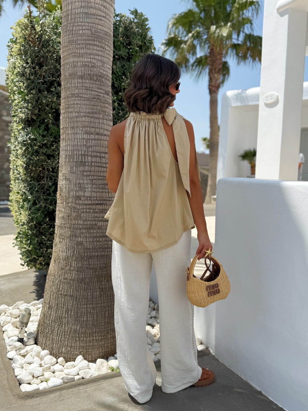 Top PATCH en coton beige – Image 5