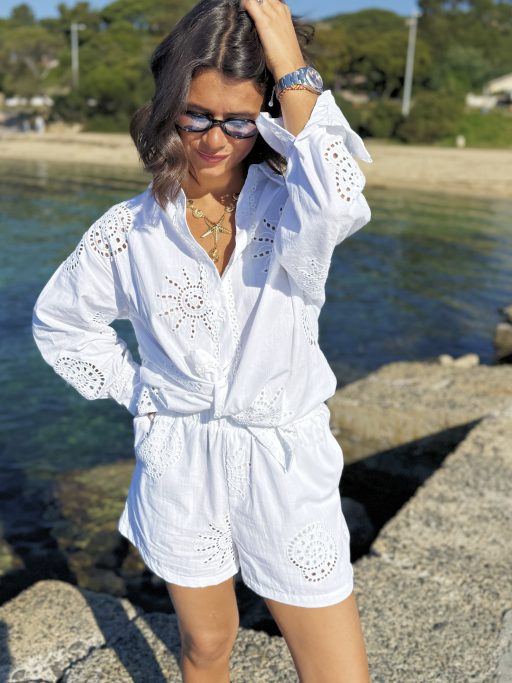 Short ajouré CIGALE blanc