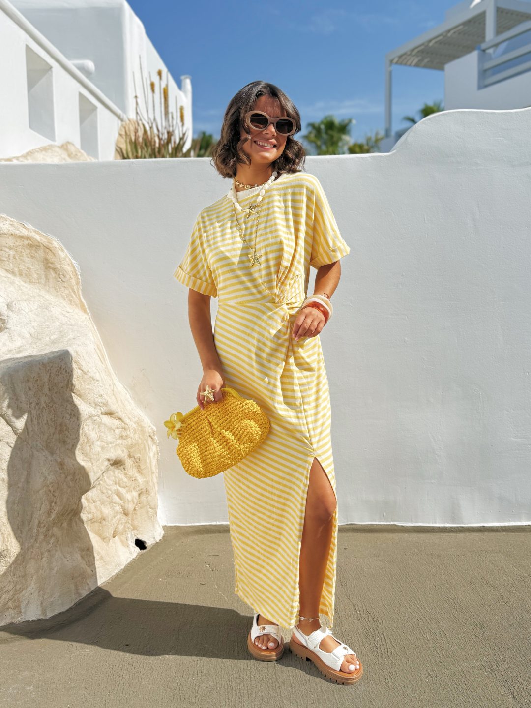 Robe tee-shirt MARINIÈRE jaune – Image 2