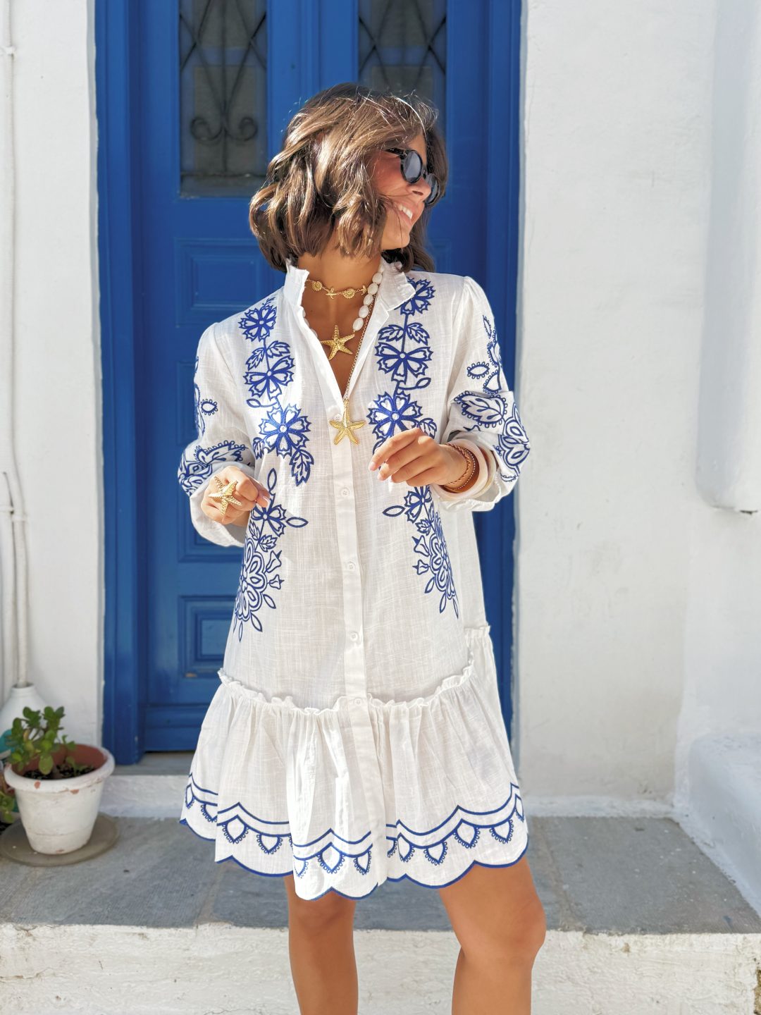 Robe brodée GRECQUE – Image 3