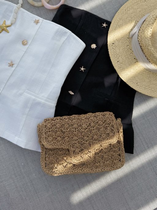 Sac CALYPSO en raphia camel